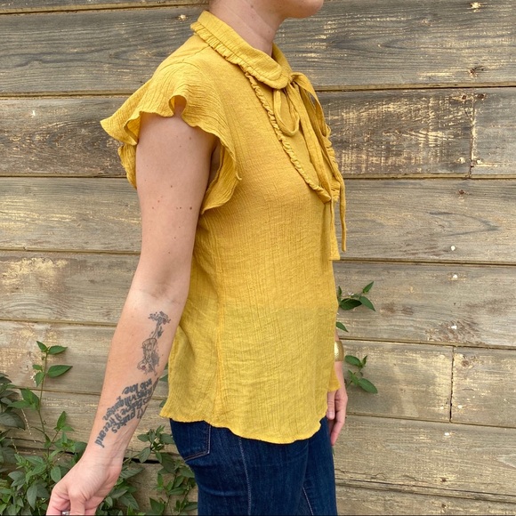 Sweet Wanderer | tie front ruffle sleeve top - Picture 3 of 10